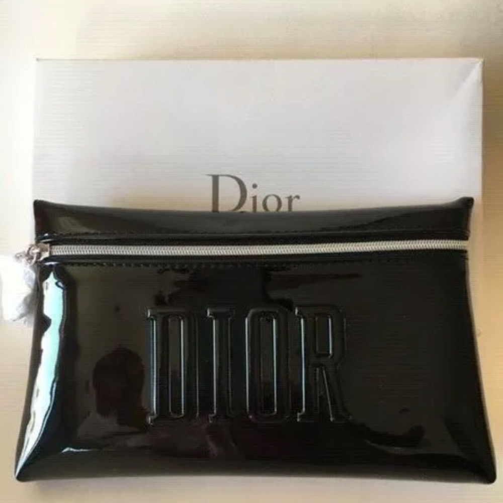 Dior black cosmetic bag